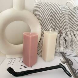 Heart Pillar Candle - Decorative Gift For Her Vegan Modern Candles Christmas Birthday Ideas New Home House Warming - thumbnail 2