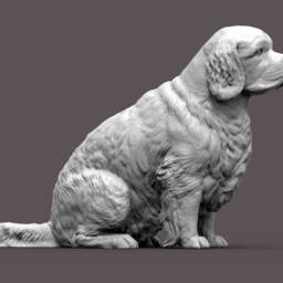 3D Printed Clumber Spaniel Statue Dog Lover Gift, Home Decor - thumbnail 3