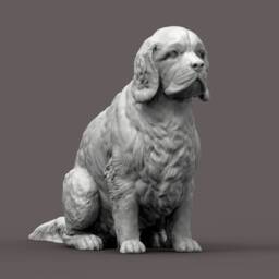 3D Printed Clumber Spaniel Statue Dog Lover Gift, Home Decor - thumbnail 2