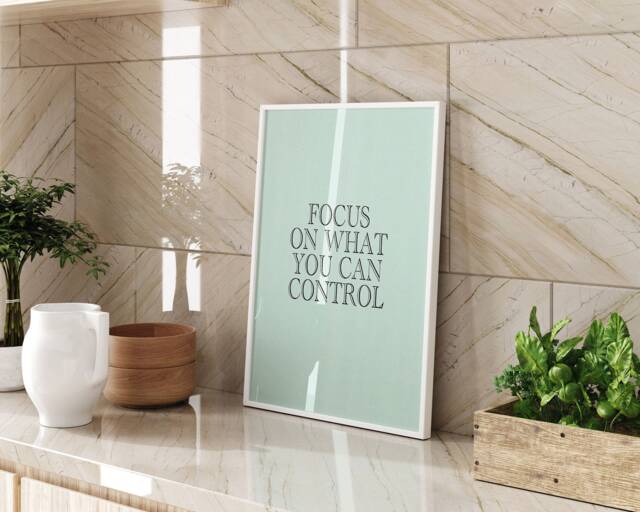 Focus Inspirational Quote Mint Green Wall Art Print Framed Or Unframed A3 A4 Sizes Modern Home Decor Motivational Gift Idea - image 1