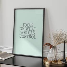 Focus Inspirational Quote Mint Green Wall Art Print Framed Or Unframed A3 A4 Sizes Modern Home Decor Motivational Gift Idea - thumbnail 2