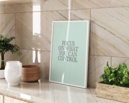 Focus Inspirational Quote Mint Green Wall Art Print Framed Or Unframed A3 A4 Sizes Modern Home Decor Motivational Gift Idea - thumbnail 1