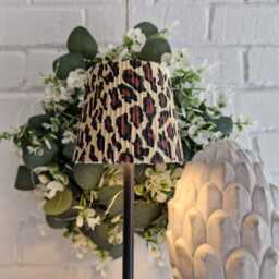 Cordless Touch Lamp. Beautiful Decoupaged Tall Leopard Print Usb Rechargeable Table Lamp.portable