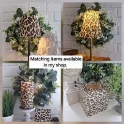 Cordless Touch Lamp. Beautiful Decoupaged Tall Leopard Print Usb Rechargeable Table Lamp.portable - thumbnail 4
