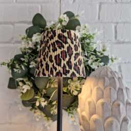 Cordless Touch Lamp. Beautiful Decoupaged Tall Leopard Print Usb Rechargeable Table Lamp.portable - thumbnail 3