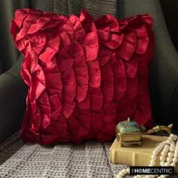 "Decorative Ruby Red Throw Pillow Cover 24""x24""/26""x26"
