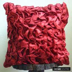 "Decorative Ruby Red Throw Pillow Cover 24""x24""/26""x26" - thumbnail 3