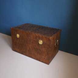 Unique Wooden Chest Bespoke Memory Box Vintage Storage Style Gold Box - thumbnail 4