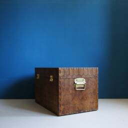 Unique Wooden Chest Bespoke Memory Box Vintage Storage Style Gold Box - thumbnail 2