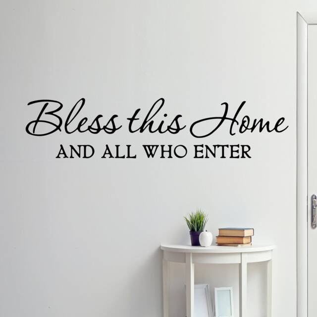 Vwaq Bless This Home & All Who Enter Wall Decals Quotes Religious Sayings - 306 - image 1