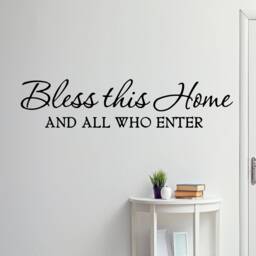 Vwaq Bless This Home & All Who Enter Wall Decals Quotes Religious Sayings - 306 - thumbnail 1