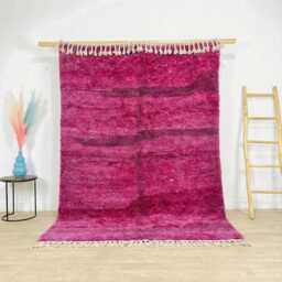 Magenta Shag Rug, Pink Moroccan Berber Carpet, Large Area Wool Modern Ombre Home Decor, Custom Handmade Plush Mat