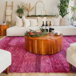 Magenta Shag Rug, Pink Moroccan Berber Carpet, Large Area Wool Modern Ombre Home Decor, Custom Handmade Plush Mat - thumbnail 3