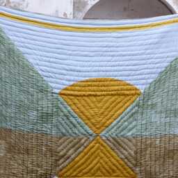 Handmade Kantha Stitch Cotton Quilt Reversible Block Print Bedspread - thumbnail 2