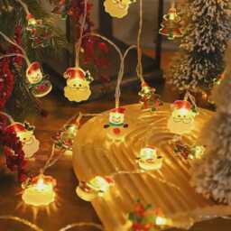 Led Christmas String Lights - Santa Claus & Snowman Fairy Lights, Battery Powered Indoor Outdoor Holiday Decor, Tree - thumbnail 4