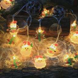 Led Christmas String Lights - Santa Claus & Snowman Fairy Lights, Battery Powered Indoor Outdoor Holiday Decor, Tree - thumbnail 1