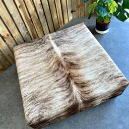 Genuine Cowhide Pouf Ottoman, Custom Made Foot Stool, Luxury Furniture, Handcrafted Unique Decor - Fo - thumbnail 4