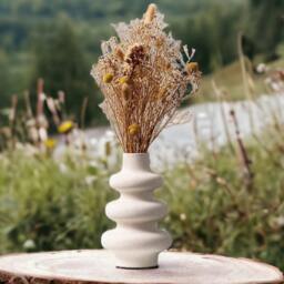 Nordic Bubble Swirl Vase, Contemporary Unglazed Natural Ceramic Art Vase - thumbnail 3