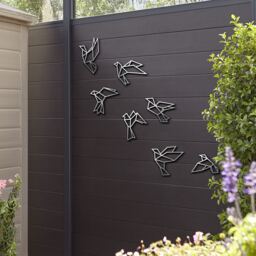 Metal Bird Garden Art Modern Outdoor Wall Decor - thumbnail 1