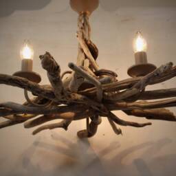 Driftwood Chandelier Rustic Five-Light Pendant - UK Lighting - thumbnail 3