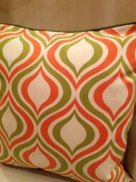Green Or Olive & Orange With White Leaf Decorative Pillow Cover 16 X Inch Gorgeous Home Decor Fabric Cording On Two Sides - thumbnail 3