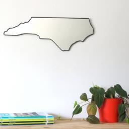 North Carolina Mirror/Wall State Outline Silhouette Asheville Nc Fluxglass Art Modern Decor - thumbnail 4