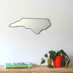North Carolina Mirror/Wall State Outline Silhouette Asheville Nc Fluxglass Art Modern Decor - thumbnail 3