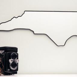 North Carolina Mirror/Wall State Outline Silhouette Asheville Nc Fluxglass Art Modern Decor - thumbnail 2