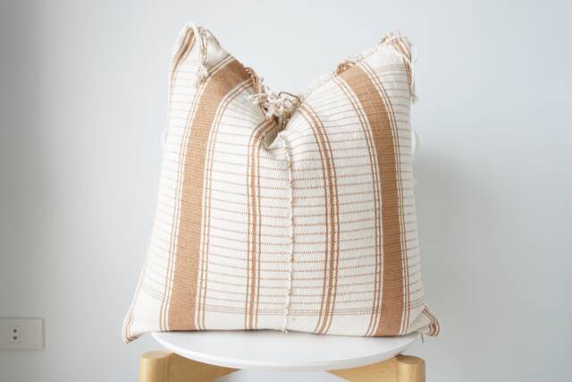 Brown Tribal Hemp Hand Woven Natural Dye Color Hmong Lumbar Pillow Cover - image 1