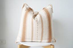 Brown Tribal Hemp Hand Woven Natural Dye Color Hmong Lumbar Pillow Cover - thumbnail 1