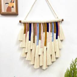 Pine Green Macrame Wall Hanging Boho Rustic Home Decor - thumbnail 4