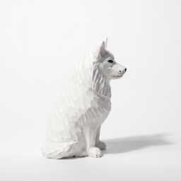 Sweet Hand Carved Wooden Samoyed Dog, Minimalist White Pet Figurine, Rustic Animal Art Sculpture, Thoughtful Dog Lover Gift Memorial - thumbnail 3
