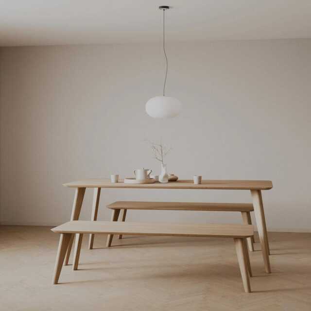Solid Oak Dining Table Set With Bench, Scandinavian, Space Saving, Handmade in UK - image 1