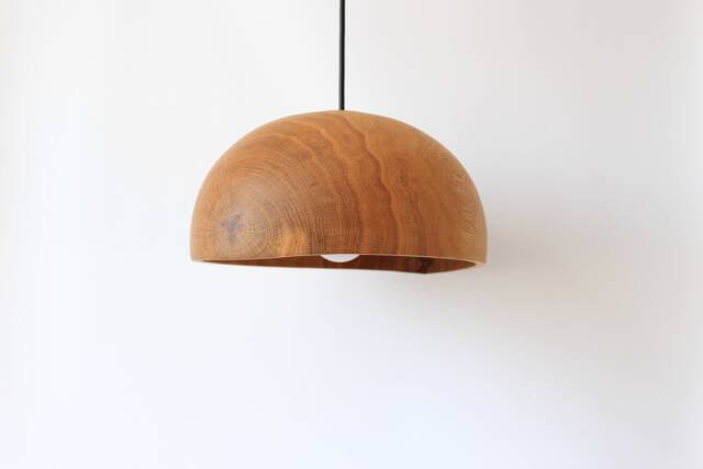 Wooden Pendant Light, Natural Suspension Large Dining Room Lamp - image 1
