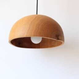 Wooden Pendant Light, Natural Suspension Large Dining Room Lamp - thumbnail 3