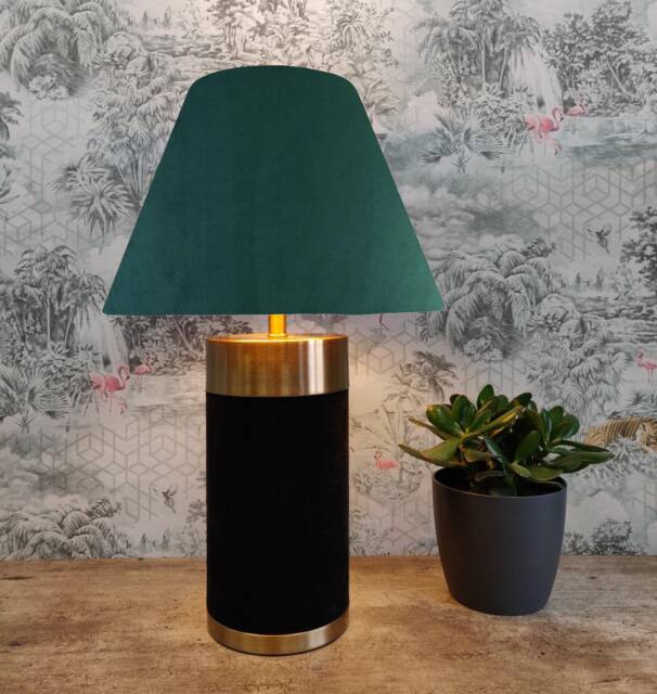 Green Empire Lampshade in Velvet - Choice Of Lining - image 1