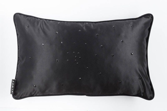 Crystals Pillow Cotton Satin Pillow Two Sided Handmade Cushion Artisanal Invisible Zipper Enclosure Crystal Lover Gift - image 1