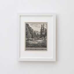 Kings Canyon National Park Lithograph Style Print - Vintage California Archival Matte Fine Art Print. Sierra Nevada Mountains. Travel Gift - thumbnail 3