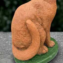 Unique Kitty Statue Concrete Cat Figurine Outdoor Kitten Sculpture Front Door Decoration Kitty Lover Gift Handmade Art Decor - thumbnail 4