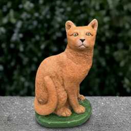Unique Kitty Statue Concrete Cat Figurine Outdoor Kitten Sculpture Front Door Decoration Kitty Lover Gift Handmade Art Decor