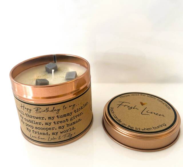 Gift From The Dog - Birthday Candle Personalised With Name(S Handmade - image 1