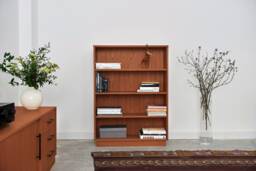 Bookcase, Bookshelf Made Of Oak Vaneer - Teak Colour Livlo T-R03
