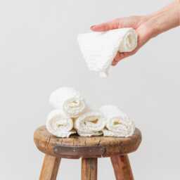 White Linen Waffle Face Cloth Set Of 5 - Soft Washcloths Reusable Zero Waste Towels For Face, Baby, Bath Minimalist Skincare Gift - thumbnail 2