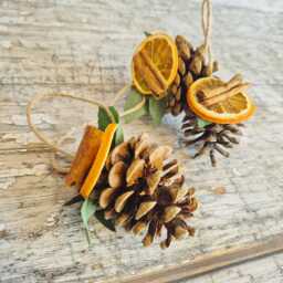Trio Of Dried Flower Pinecone Decorations. Seasonal Decoration Made Dried Flowers & Pinecones. Gift Or Tree Decoration. Bauble Ornament - thumbnail 2