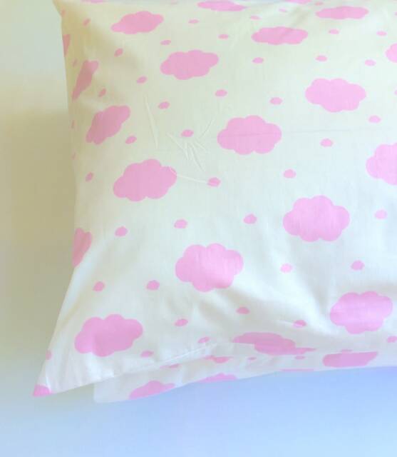 "Pink Cloud Pillowcase White Cotton Twill, Queen Size - 20""x30" - image 1