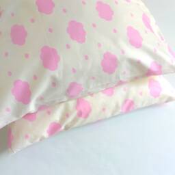 "Pink Cloud Pillowcase White Cotton Twill, Queen Size - 20""x30" - thumbnail 4