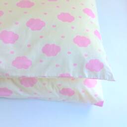 "Pink Cloud Pillowcase White Cotton Twill, Queen Size - 20""x30" - thumbnail 3