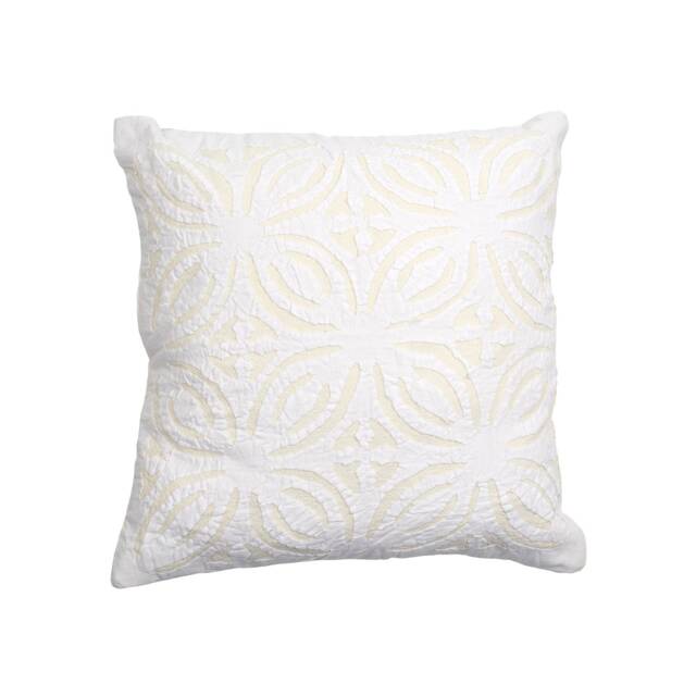 Cushion Cover - White Cotton Backed Applique Design 12 60cm X