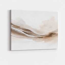 Neutral Abstract Canvas Wall Art Beige Taupe Organic Shapes Print Minimalist Modern Contemporary Aesthetic Decor Living Room Bedroom Artwork - thumbnail 1