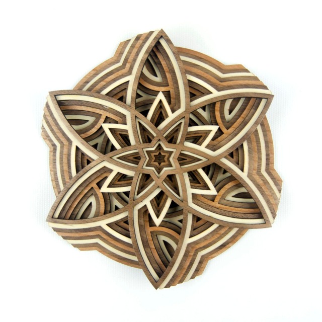 "Layered 3D Wood Art - ""The Pinwheel" - image 1